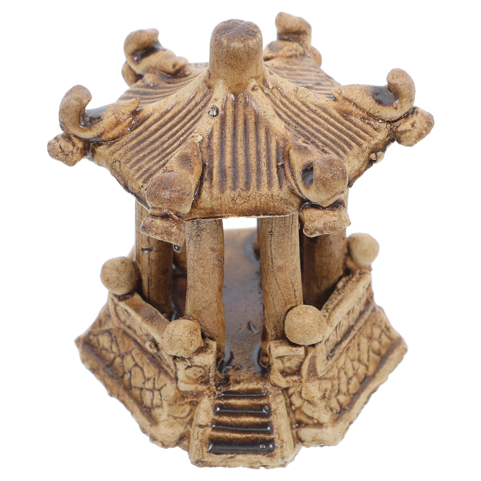 Bonsai Garden Decor - Miniature Hexagonal Pavilion Ceramic Pagoda Zen