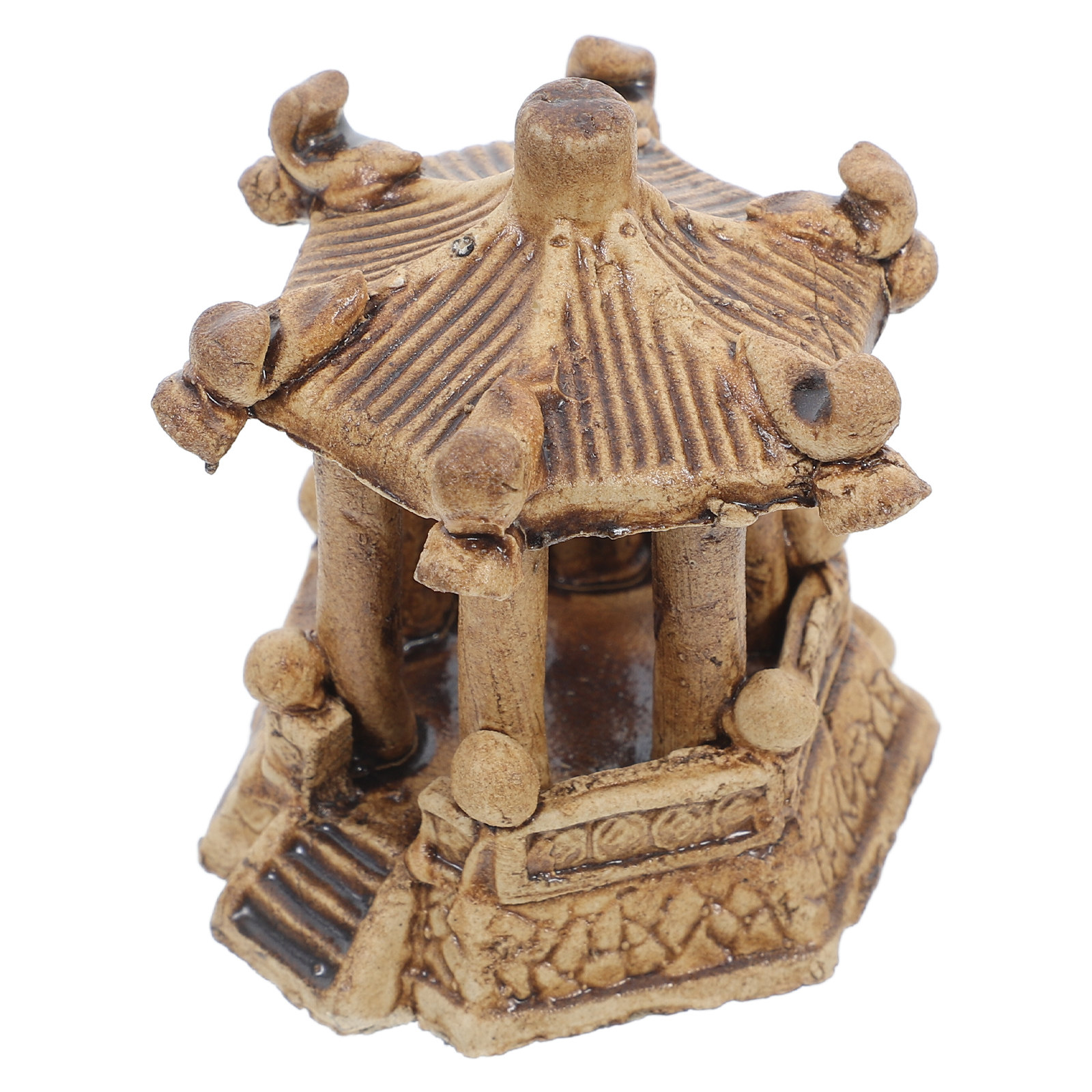 Bonsai Garden Decor - Handcrafted Ceramic Mini Pagoda Statue Hexagonal