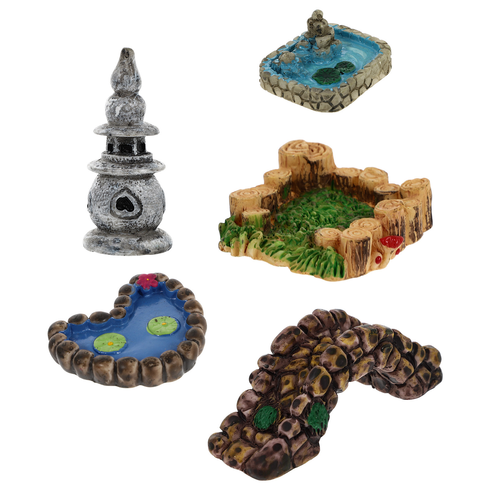 5Pcs Premium Resin Micro Lands - Bonsai Garden With Pond 리뷰 및 가격