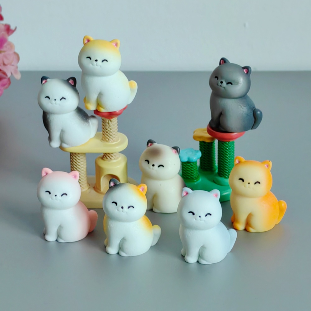 8pc Cute Smile Cat Small Anima - Bonsai Garden Gift 리뷰 및 가격