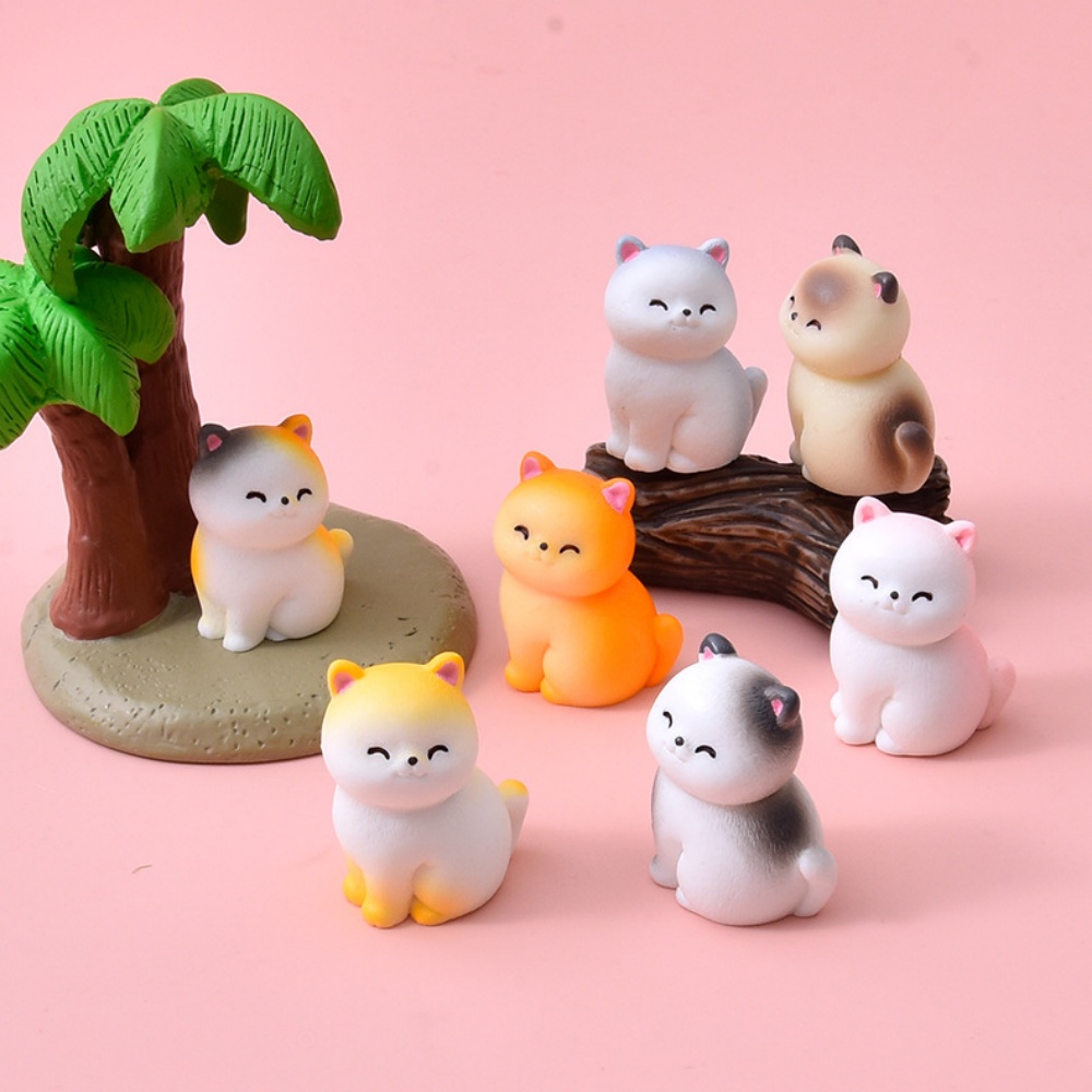 8pc Cute Smile Cat Small Anima - Bonsai Garden Gift 리뷰 및 가격