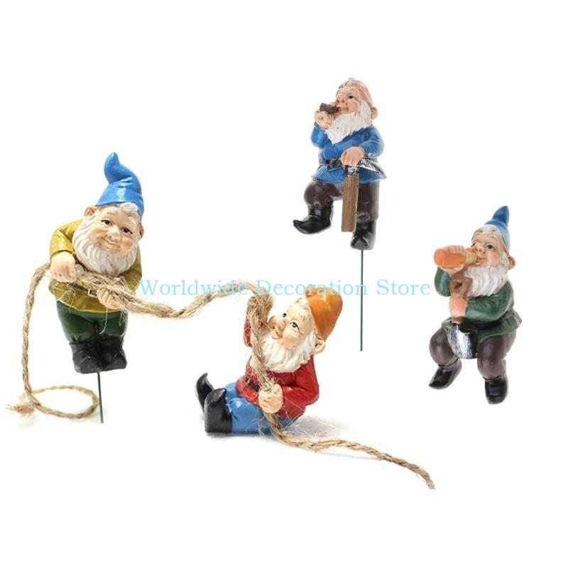 Q39B 4Pcs Dwarf Resin Figurine - Bonsai Garden With Pond 리뷰 및 가격