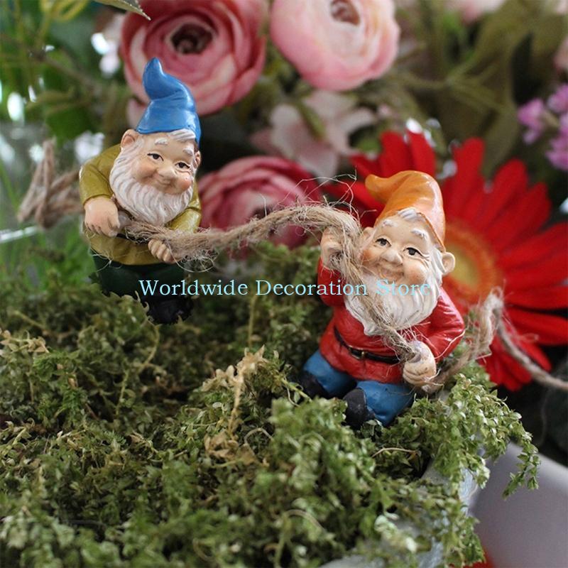 Q39B 4Pcs Dwarf Resin Figurine - Bonsai Garden With Pond 리뷰 및 가격