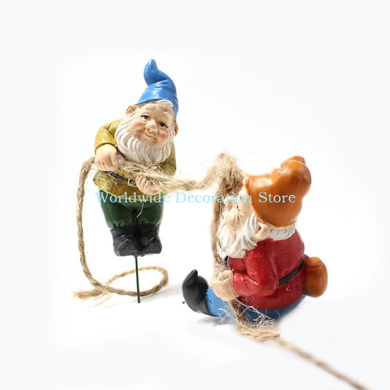 Q39B 4Pcs Dwarf Resin Figurine - Bonsai Garden With Pond 리뷰 및 가격