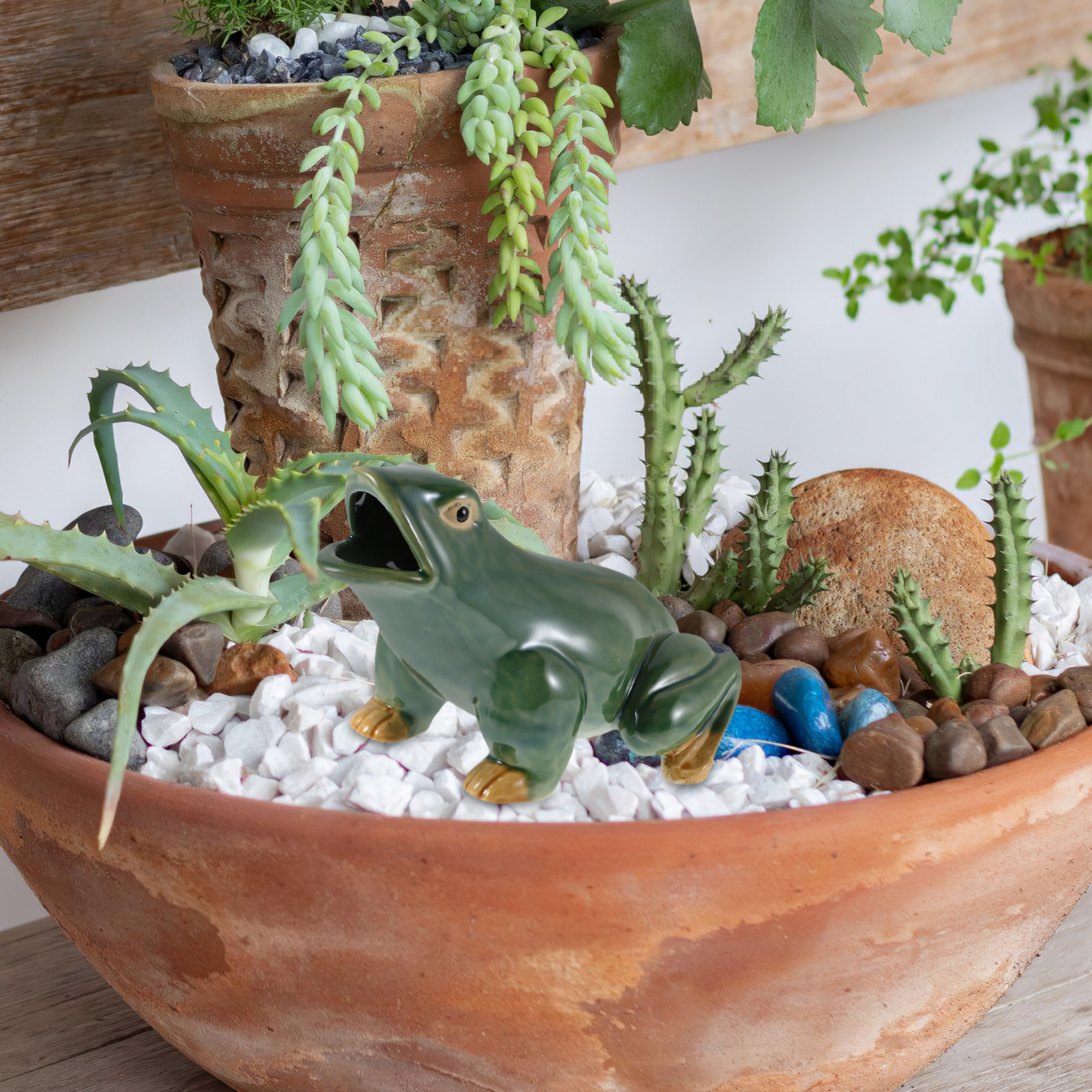 Ceramic Frog Open Mouth Water  - Bonsai Garden With Pond 리뷰 및 가격