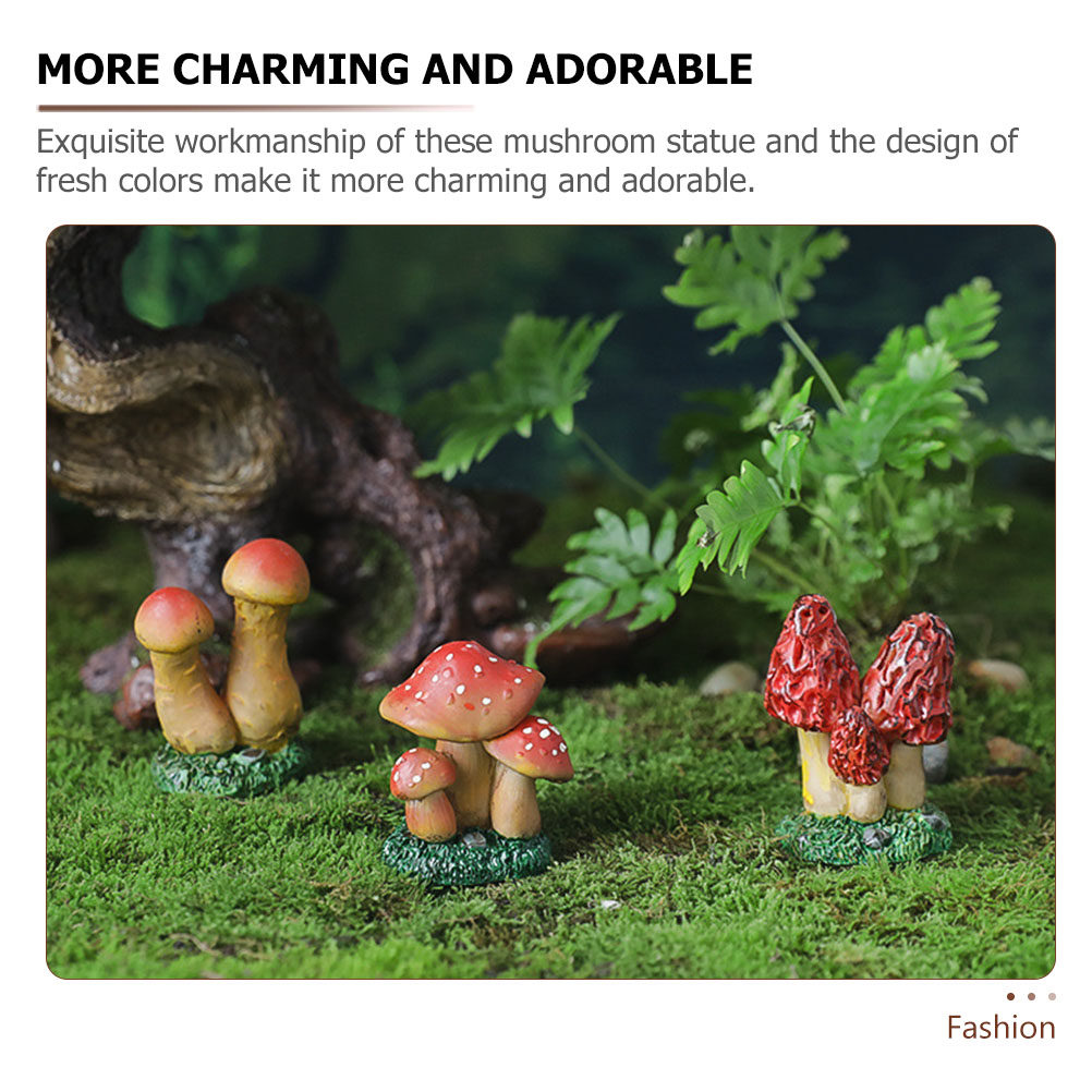 3pcs Miniature Mushroom Decor  - Bonsai Garden Decor 리뷰 및 가격