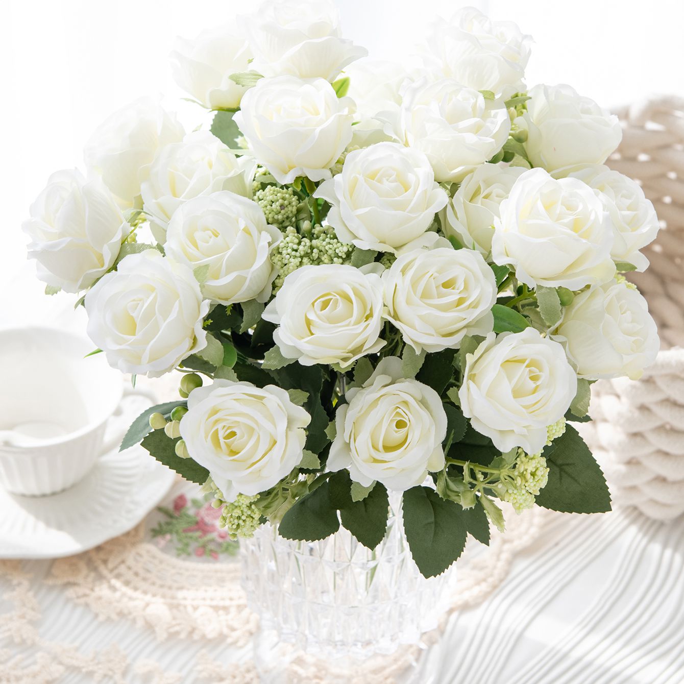 Artificial Flower Silk Rose Fe - Bonsai Garden Gift 리뷰 및 가격