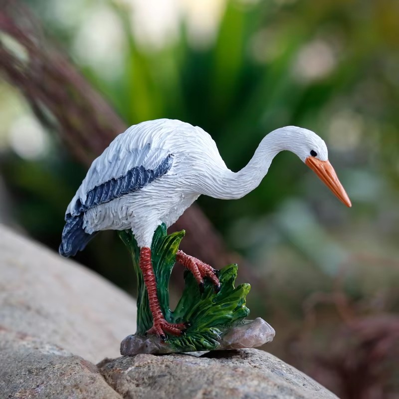 Mini Cute Egret Crane Resin St - Bonsai Garden With Pond 리뷰 및 가격
